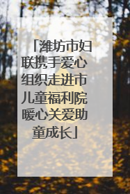 潍坊市妇联携手爱心组织走进市儿童福利院暖心关爱助童成长