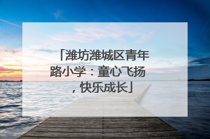 潍坊潍城区青年路小学：童心飞扬，快乐成长