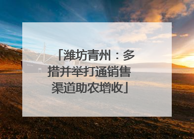潍坊青州：多措并举打通销售渠道助农增收