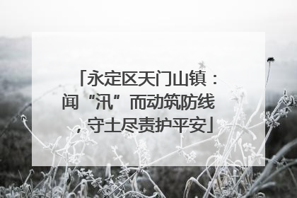 永定区天门山镇：闻“汛”而动筑防线，守土尽责护平安