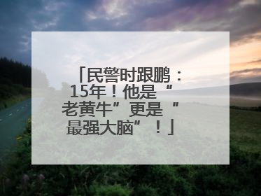 民警时跟鹏：15年！他是“老黄牛”更是“最强大脑”！