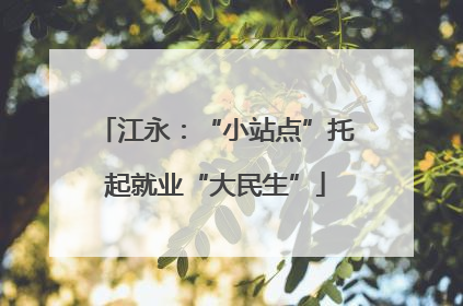 江永：“小站点”托起就业“大民生”