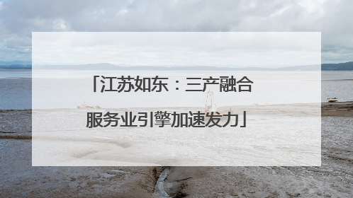 江苏如东：三产融合 服务业引擎加速发力