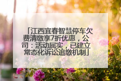 江西宜春智慧停车欠费清缴享7折优惠，公司：活动属实，已建立常态化诉讼追缴机制