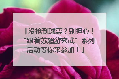 没抢到球票？别担心！“跟着苏超游玄武”系列活动等你来参加！
