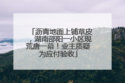 沥青地面上铺草皮，湖南邵阳一小区现荒唐一幕！业主质疑为应付验收