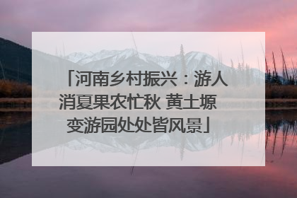 河南乡村振兴：游人消夏果农忙秋 黄土塬变游园处处皆风景