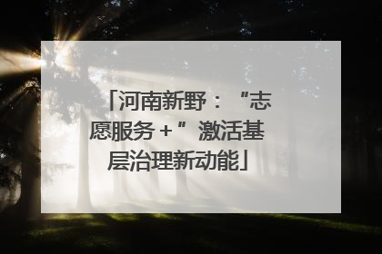 河南新野：“志愿服务＋”激活基层治理新动能
