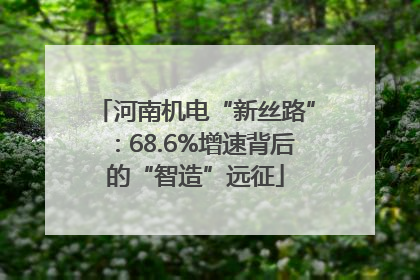 河南机电“新丝路”：68.6%增速背后的“智造”远征