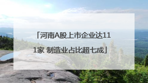河南A股上市企业达111家 制造业占比超七成