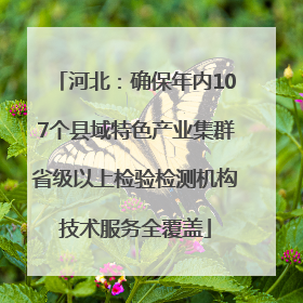 河北：确保年内107个县域特色产业集群省级以上检验检测机构技术服务全覆盖