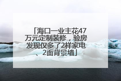 海口一业主花47万元定制装修，验房发现仅多了2样家电、2面背景墙