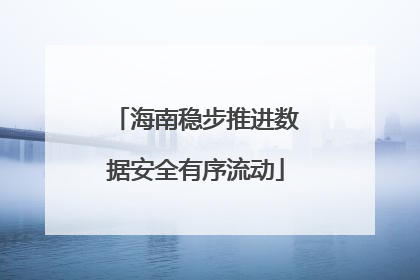 海南稳步推进数据安全有序流动