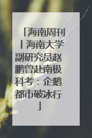 海南周刊丨海南大学副研究员赵鹏曾赴南极科考：企鹅都市破冰行