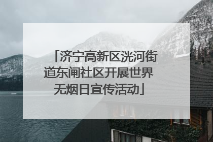 济宁高新区洸河街道东闸社区开展世界无烟日宣传活动