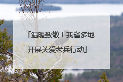 温暖致敬！我省多地开展关爱老兵行动