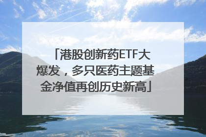 港股创新药ETF大爆发，多只医药主题基金净值再创历史新高