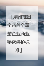 湖州推出全省首个童装企业商业秘密保护标准