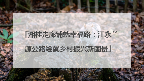 湘桂走廊铺就幸福路：江永兰源公路绘就乡村振兴新图景