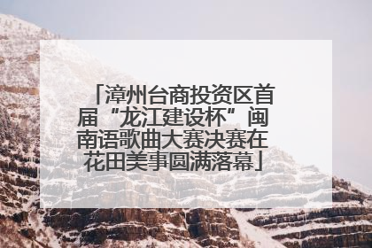 漳州台商投资区首届“龙江建设杯”闽南语歌曲大赛决赛在花田美事圆满落幕