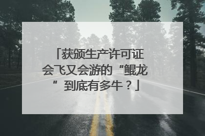 获颁生产许可证 会飞又会游的“鲲龙”到底有多牛？