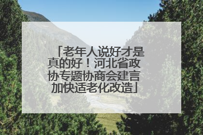 老年人说好才是真的好！河北省政协专题协商会建言加快适老化改造
