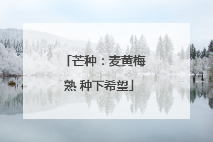 芒种：麦黄梅熟 种下希望