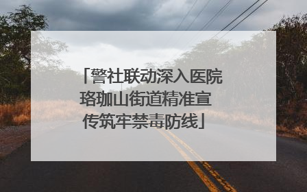 警社联动深入医院 珞珈山街道精准宣传筑牢禁毒防线