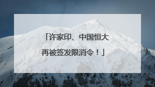 许家印、中国恒大再被签发限消令！