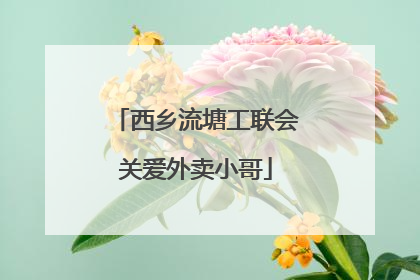 西乡流塘工联会关爱外卖小哥