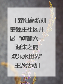 襄阳高新刘集魏庄社区开展“嗨翻六一 泡沫之夏 欢乐水世界”主题活动