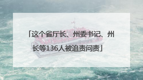 这个省厅长、州委书记、州长等136人被追责问责