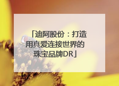 迪阿股份：打造用真爱连接世界的珠宝品牌DR