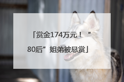 赏金174万元！“80后”姐弟被悬赏