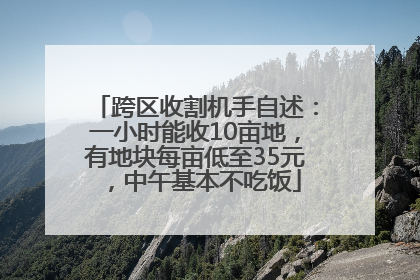 跨区收割机手自述：一小时能收10亩地，有地块每亩低至35元，中午基本不吃饭