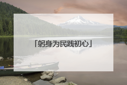 躬身为民践初心