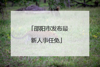 邵阳市发布最新人事任免