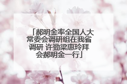 郝明金率全国人大常委会调研组在我省调研 许勤梁惠玲拜会郝明金一行