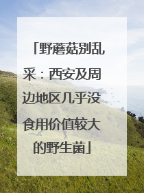 野蘑菇别乱采：西安及周边地区几乎没食用价值较大的野生菌