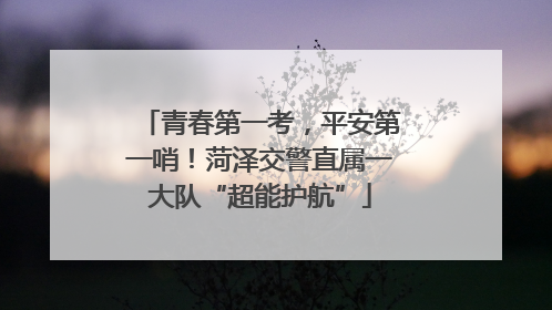 青春第一考，平安第一哨！菏泽交警直属一大队“超能护航”