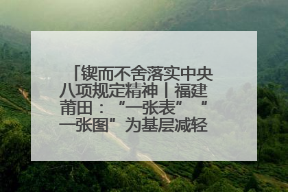 锲而不舍落实中央八项规定精神丨福建莆田：“一张表”“一张图”为基层减轻“数字负担”