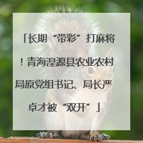 长期“带彩”打麻将！青海湟源县农业农村局原党组书记、局长严卓才被“双开”