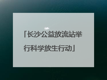 长沙公益放流站举行科学放生行动