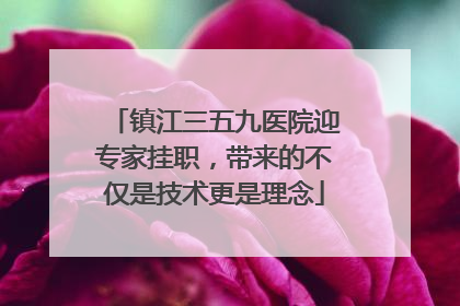 镇江三五九医院迎专家挂职，带来的不仅是技术更是理念
