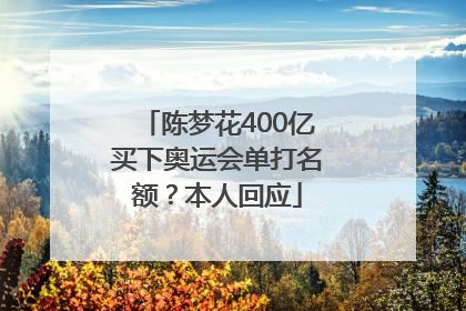 陈梦花400亿买下奥运会单打名额？本人回应