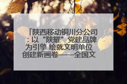 陕西移动铜川分公司：以“陕耀”党建品牌为引擎 绘就文明单位创建新画卷——全国文明单位创建纪实