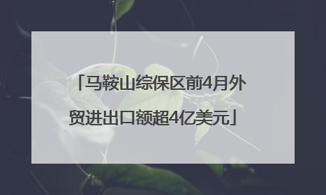 马鞍山综保区前4月外贸进出口额超4亿美元