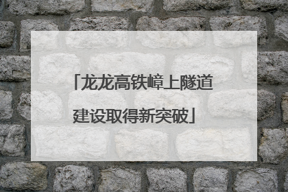 龙龙高铁嶂上隧道建设取得新突破