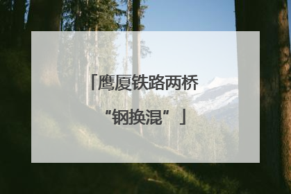 鹰厦铁路两桥“钢换混”