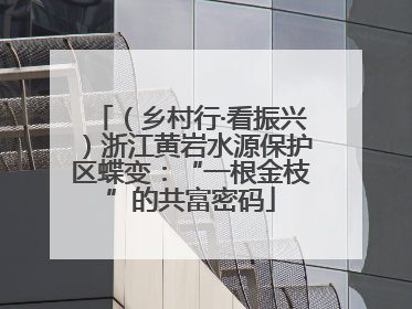 （乡村行·看振兴）浙江黄岩水源保护区蝶变：“一根金枝”的共富密码